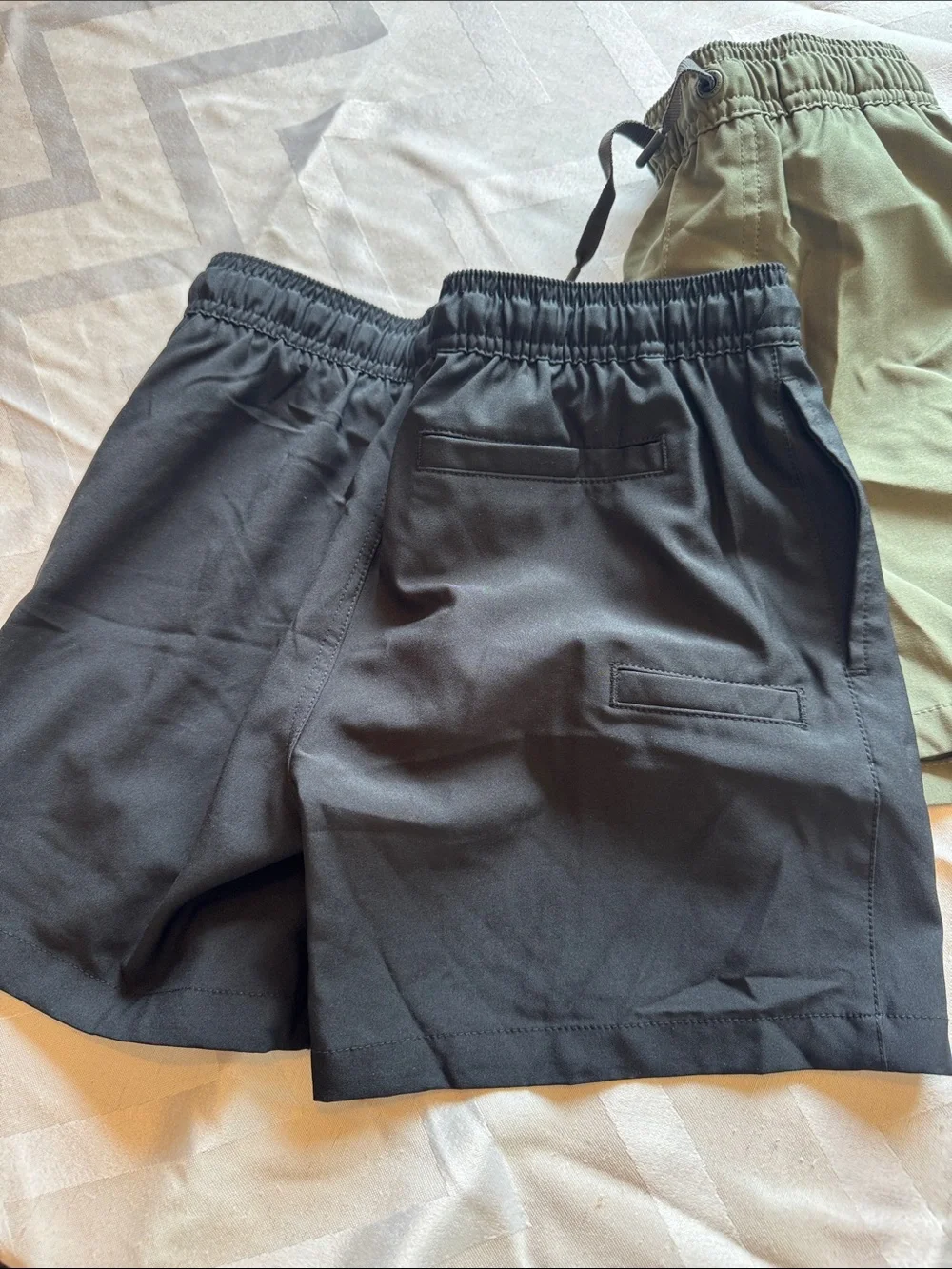 Huk Biys Olive Green + Black Hybrid Shorts